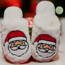 Load image into Gallery viewer, Santa Face Fur Slippers