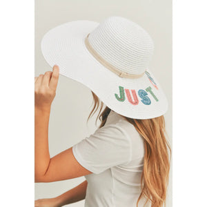 Just Chill Out Braided Floppy Hat White