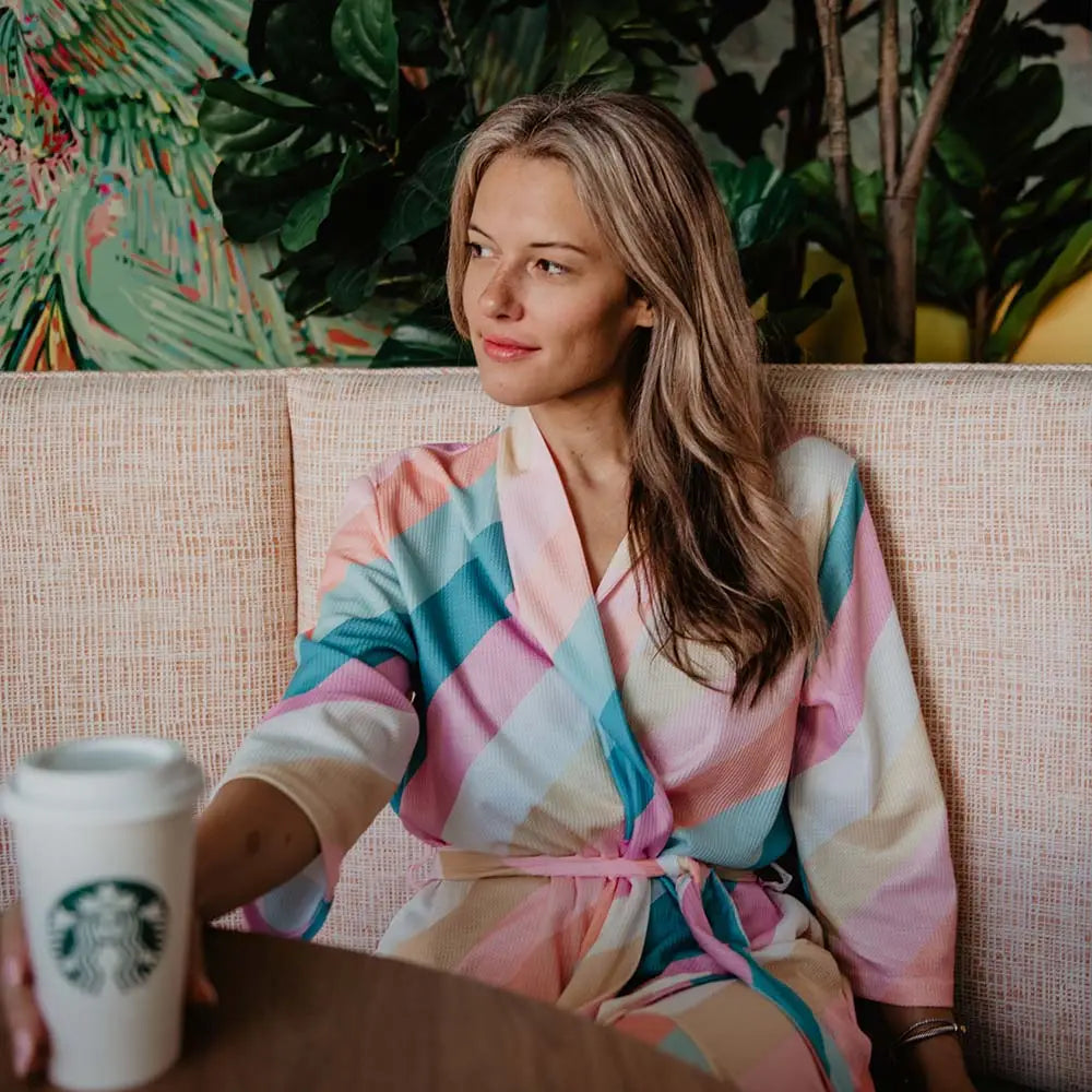 pastel striped dressing gown Our New Product, The Pastel Striped Robe #dressingroom # dressinggown #robe #stripedrobe #stripe #pinkstripe #stripedrobe #Stipedbathrobe #smallbuisess #newproduct #spring #pastelaesthetic #pinkesthetic #pinkhome #homedecor #pink