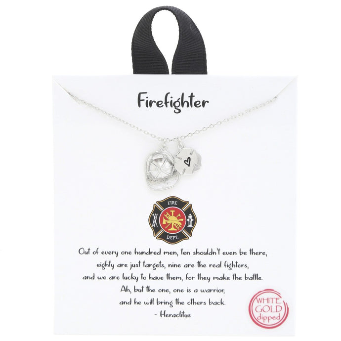 Firefighter Necklace Silver