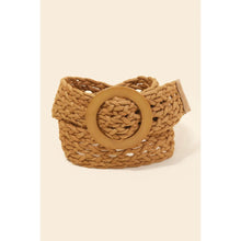 Load image into Gallery viewer, Round Buckle Braided Belt Khaki