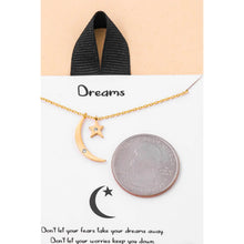 Load image into Gallery viewer, Silver Crescent Moon Star Pendant Necklace
