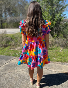 I Could Be Anything Floral Ruffle Dress