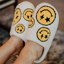 Load image into Gallery viewer, Star and Lightening Eyes Happy Face Slippers