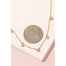 Load image into Gallery viewer, Dainty Chain Flower Charm Necklace Mint