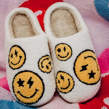 Load image into Gallery viewer, Star and Lightening Eyes Happy Face Slippers