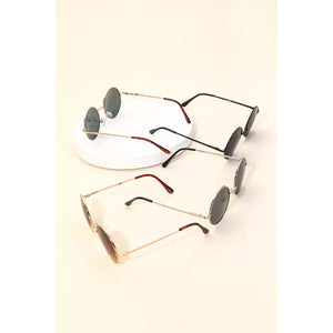 Retro Round Sunglasses Silver/Black