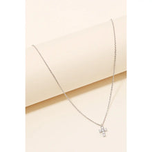 Load image into Gallery viewer, Silver Rhinestone Cross Charm Chain Necklace