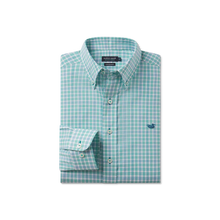 Load image into Gallery viewer, Southern Marsh Odessa Performance Dress Shirt Green &amp; Teal