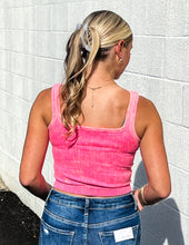 Load image into Gallery viewer, Set My Heart On Fire Reversible Crop Tank N Coral Fuchsia