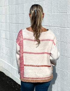 Mona Knit Stripe Sweater Pink