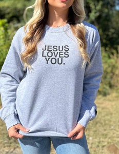 The Addyson Nicole Company Smile Jesus Saves Sweatshirt Sp. Grey