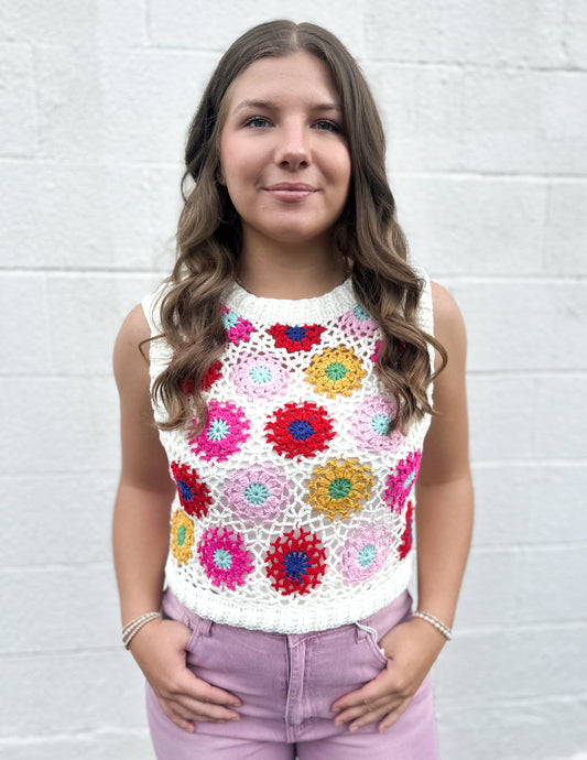 The Perfect Addition Floral Crochet Top