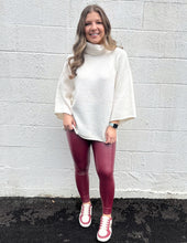 Load image into Gallery viewer, Everything &amp; More Faux Leather Leggings Burgundy