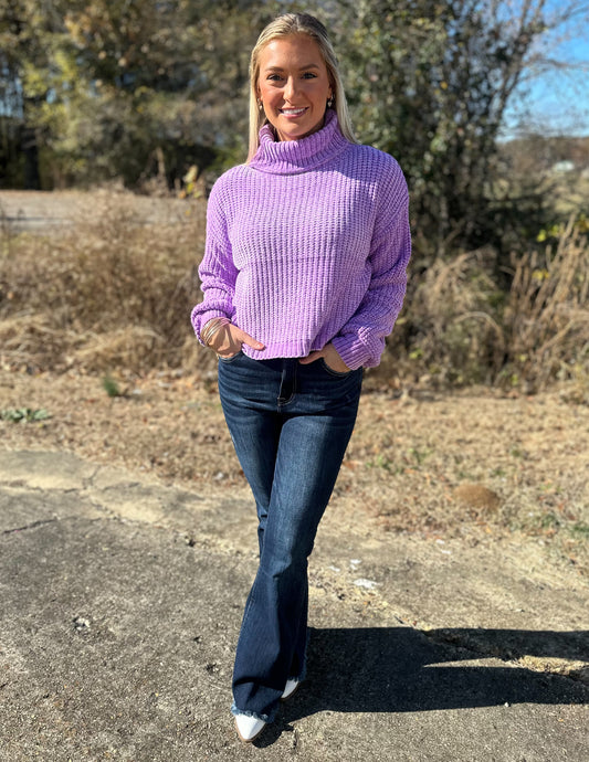 Something To Talk About Turtleneck Sweater B. Lavender
