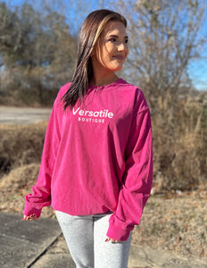 VB Corded Logo Sweatshirt Hot Pink