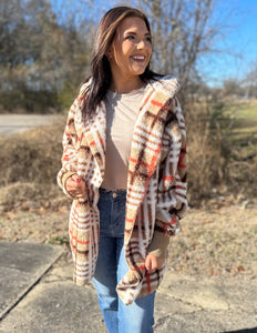 All With You Checked Jacket Taupe
