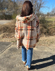 All With You Checked Jacket Taupe
