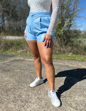 Load image into Gallery viewer, See Where It Goes High Waisted Shorts Lt Blue
