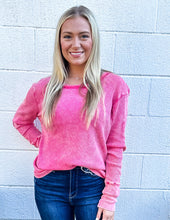Load image into Gallery viewer, Sweet Creature Waffle Sweater Fuchsia