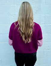Load image into Gallery viewer, Don&#39;t Think Twice Color Block Oversized Sweater Magenta