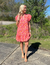 Load image into Gallery viewer, Turn This Around Floral Print Dress Pink