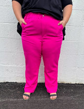 Load image into Gallery viewer, Calling Me Baby Plus Straight Pants Hot Pink