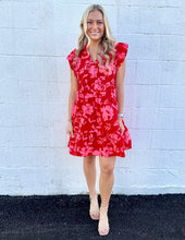 Load image into Gallery viewer, Hear My Voice Floral Dress Red Mix