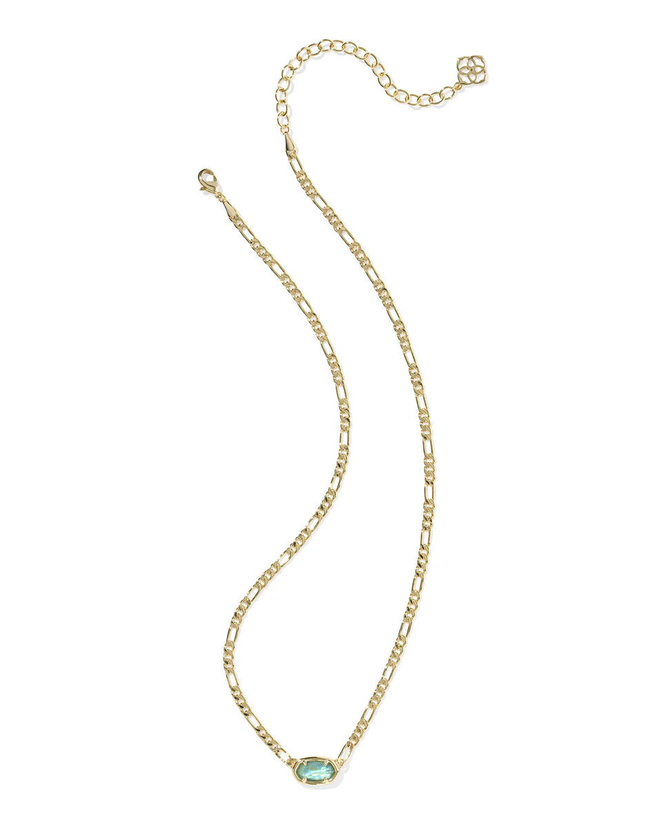 Collana Kendra Scott Elisa In Ottone Placcato Oro Con Ciondolo Deep Aqua Illusion
