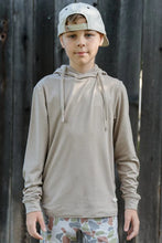 Load image into Gallery viewer, Burlebo Youth Performance Hoodie Heather Khaki