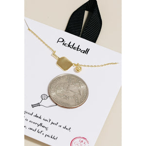 Gold Pickleball Pendant Necklace