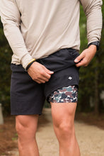 Load image into Gallery viewer, Burlebo Heather Black Athletic Shorts Throwback Camo Liner