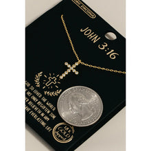 Load image into Gallery viewer, Silver Pave Cross Necklace