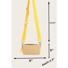 Load image into Gallery viewer, Rectangle Crossbody Straw Bag Black