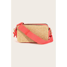 Load image into Gallery viewer, Rectangle Crossbody Straw Bag Fuchsia