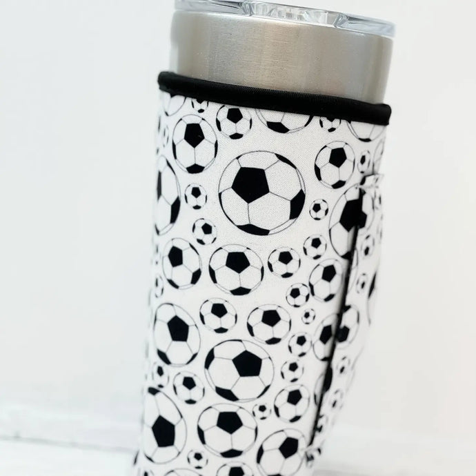 Insulated Cold Cup Sleeve with Handle Soccer