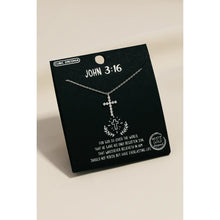 Load image into Gallery viewer, Silver Pave Cross Necklace
