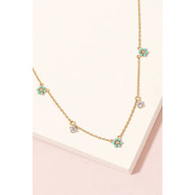 Load image into Gallery viewer, Dainty Chain Flower Charm Necklace Mint