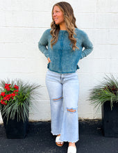 Load image into Gallery viewer, Too Into You Waffle Long Sleeve Top Teal