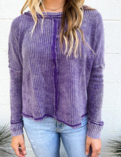Load image into Gallery viewer, Too Into You Waffle Long Sleeve Top Violet