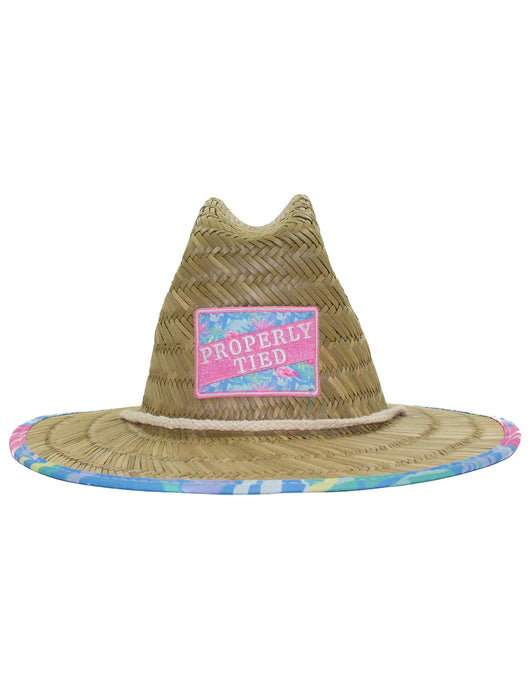 Properly Tied Boys Cabo Straw Hat Floral Flamingo