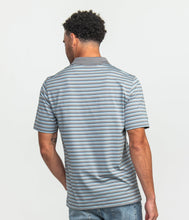 Load image into Gallery viewer, Southern Shirt Co. Men&#39;s Tucker Stripe Polo Steel Blue