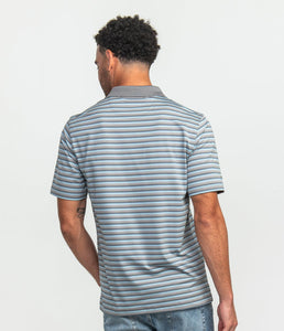 Southern Shirt Co. Men's Tucker Stripe Polo Steel Blue