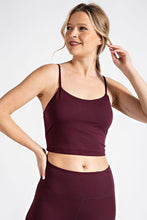 Load image into Gallery viewer, Crop Cami Sports Bra Cassis
