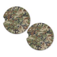 Load image into Gallery viewer, Save The Day Car Coasters-Green Camo