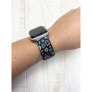 'BOO' Neon Printed Smart Watch Band