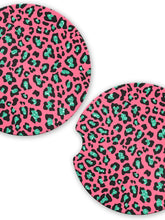 Load image into Gallery viewer, Save The Day Car Coasters Teal Punch Leopard