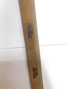 Crazyhorse Light Brown Stitch Leather Embossed Belt