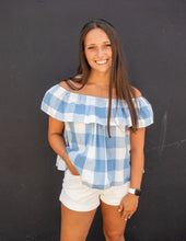 Load image into Gallery viewer, Women&#39;s Riley Gingham Ruffle Top