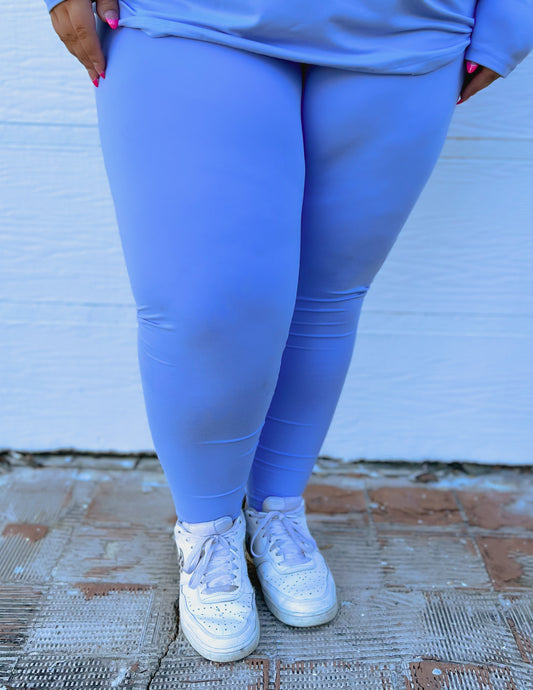 *Doorbuster* Zenana Leggings Plus Size-Spring Blue